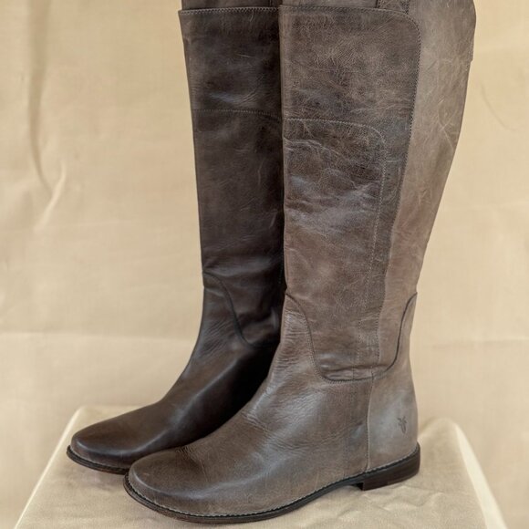FRYE Paige Tall Riding Boot | Distressed Gray | Size 11 | 77534 | READ CAREFULLY - Picture 1 of 14